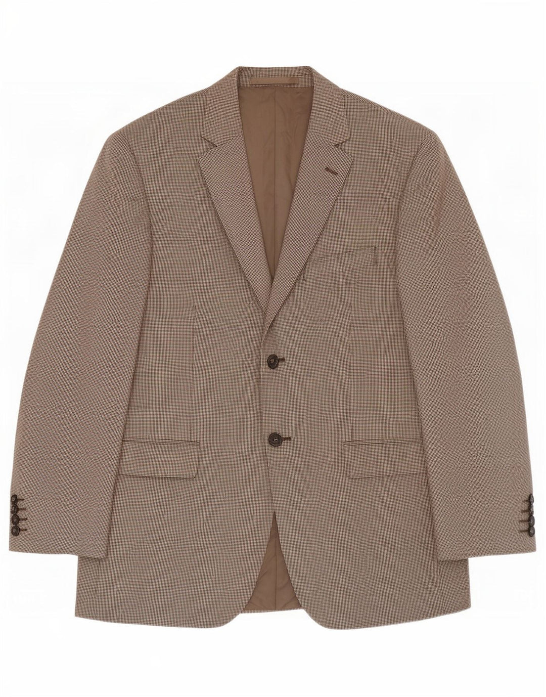 Jaqueta blazer masculina de 2 botões Marks & Spencer Reino Unido 38 Houndstooth bege médio