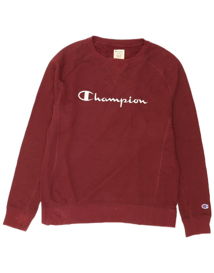 Champion moletom gráfico masculino jumper médio algodão Borgonha