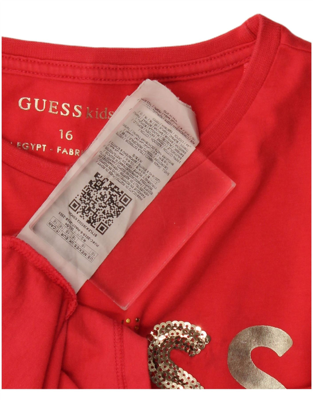 Camiseta gráfica GUESS Girls 15-16 anos algodão vermelho