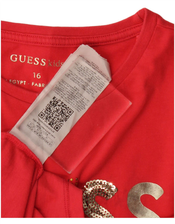 Camiseta gráfica GUESS Girls 15-16 anos algodão vermelho