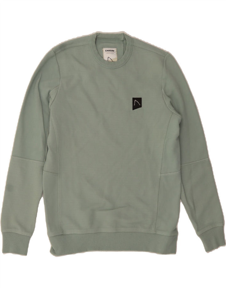 VINTAGE Mens Sweatshirt Jumper Small Green Cotton Vintage Vintage and Second-Hand Vintage from Messina Hembry 