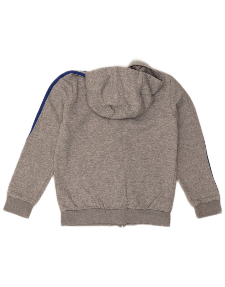Suéter adidas masculino com capuz e zíper 9-10 anos algodão cinza