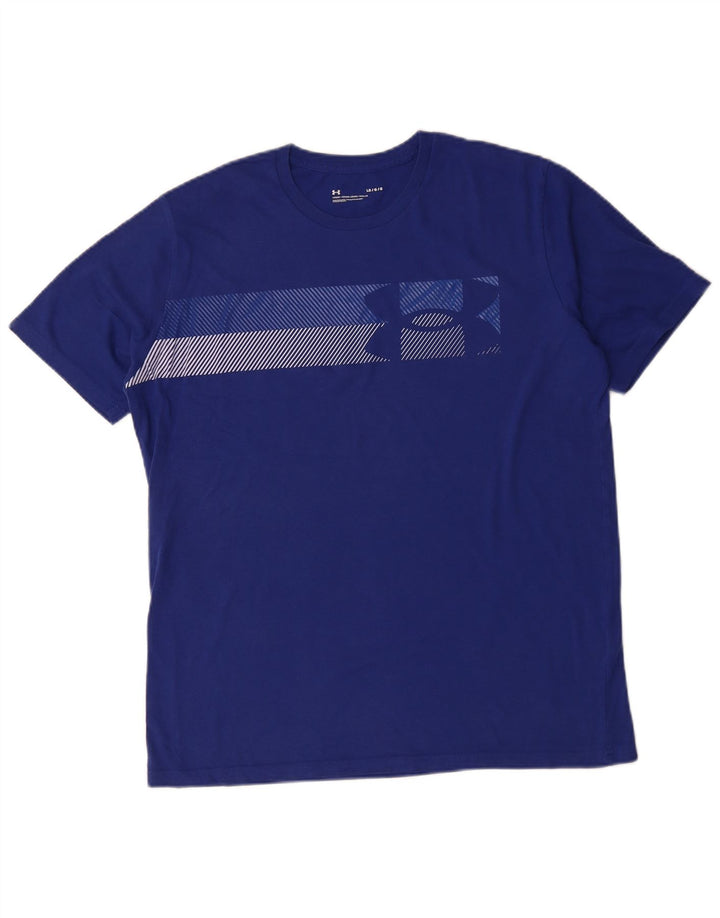 Camiseta gráfica masculina UNDER ARMOUR grande algodão azul