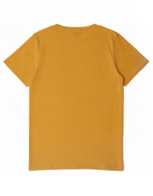 Jack & Jones Mens T-Shirt Top XS Yellow Flecked Cotton