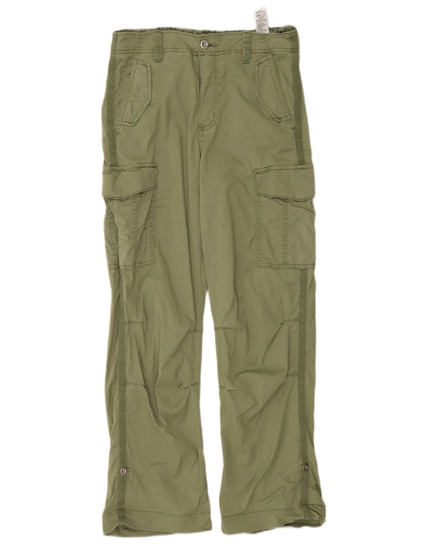 Calça cargo feminina reta MARKS & SPENCER Reino Unido 10 pequena W28 L30 verde