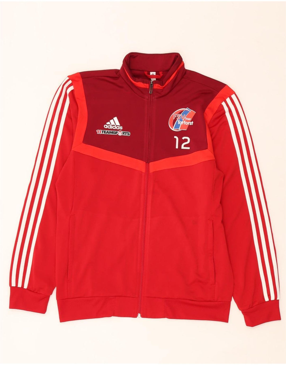 Adidas Mens FSV Trier-Tarforst Graphic Tracksuit Top Jacket Médio Vermelho
