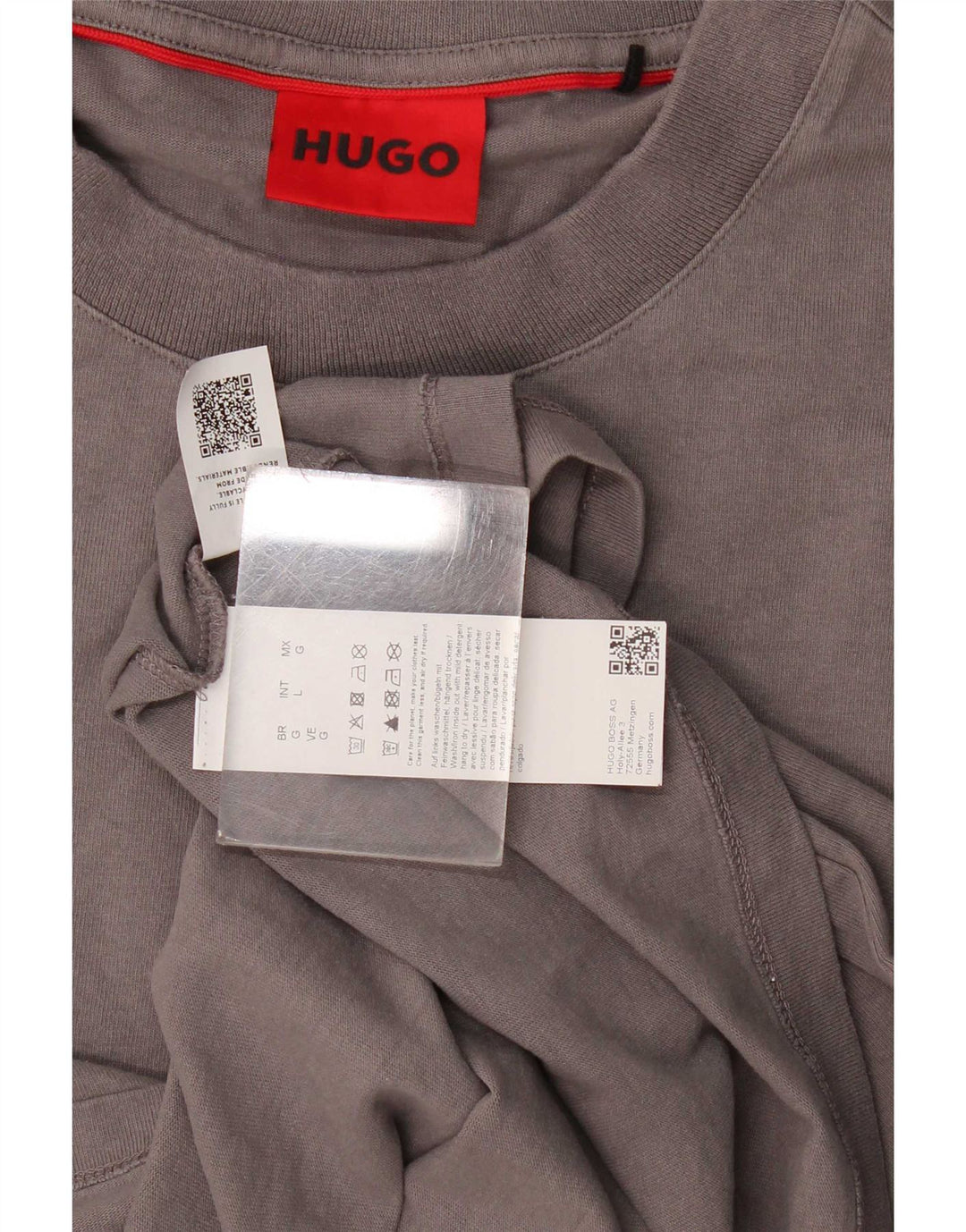 Camiseta masculina Hugo Boss grande algodão cinza
