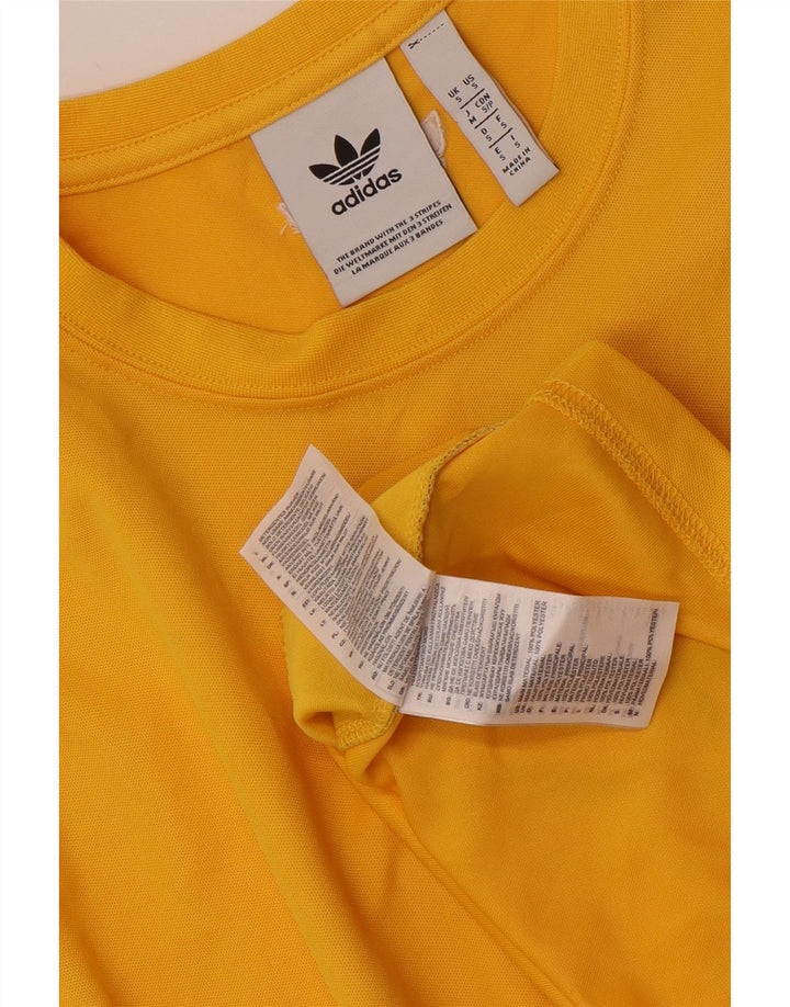 ADIDAS Camiseta masculina gráfica top pequeno amarelo colorblock poliéster