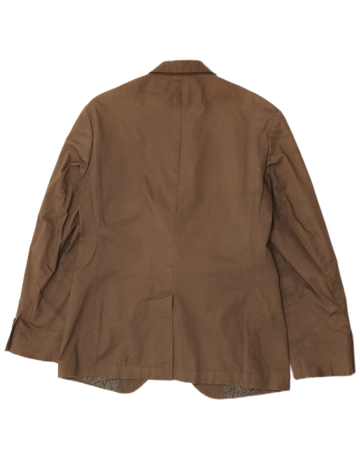 Jaqueta blazer masculina de 2 botões Marks & Spencer Reino Unido 40 algodão cáqui médio