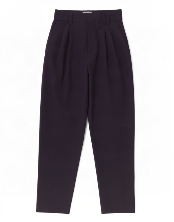 Zara Calça feminina cintura alta com pregas EU 34 2XS W24 L27 Azul marinho
