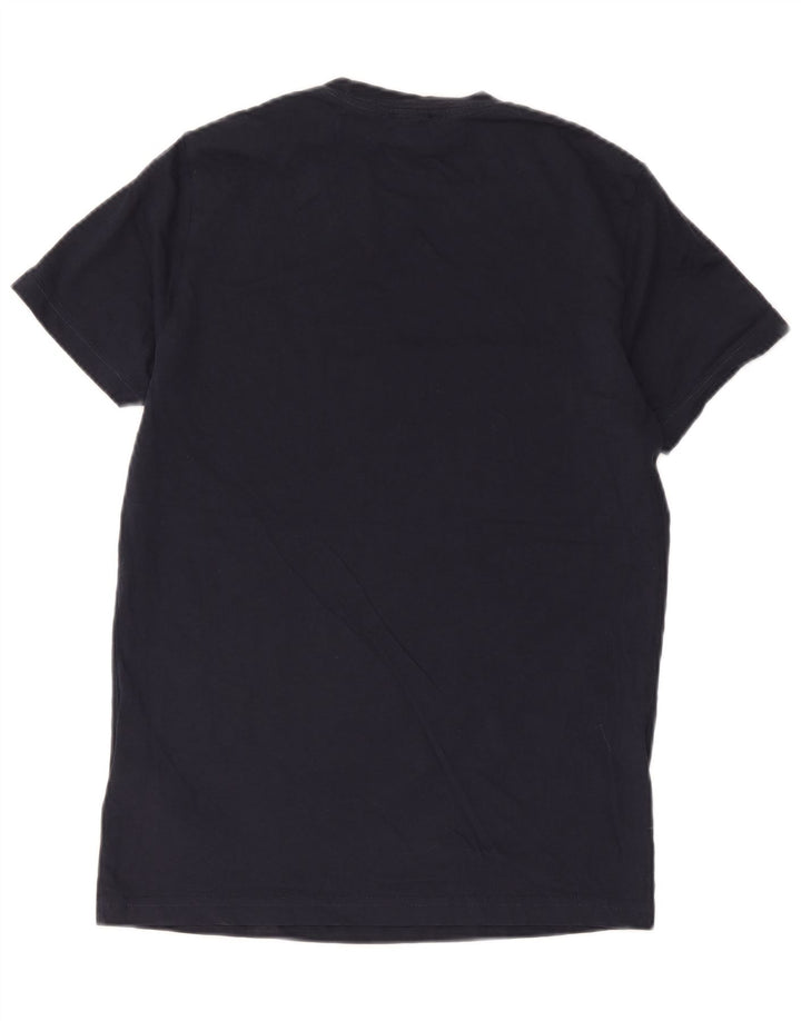 Diesel Camiseta masculina gráfica Top médio algodão azul marinho