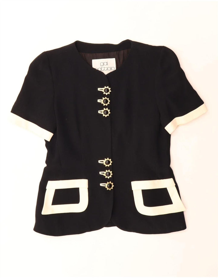 Jaqueta blazer feminina de manga curta Gai Mattiolo IT 46 grande preta
