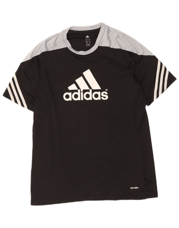 Camiseta Adidas Masculina Climalite Graphic Top Grande Preto Colorblock Poliéster
