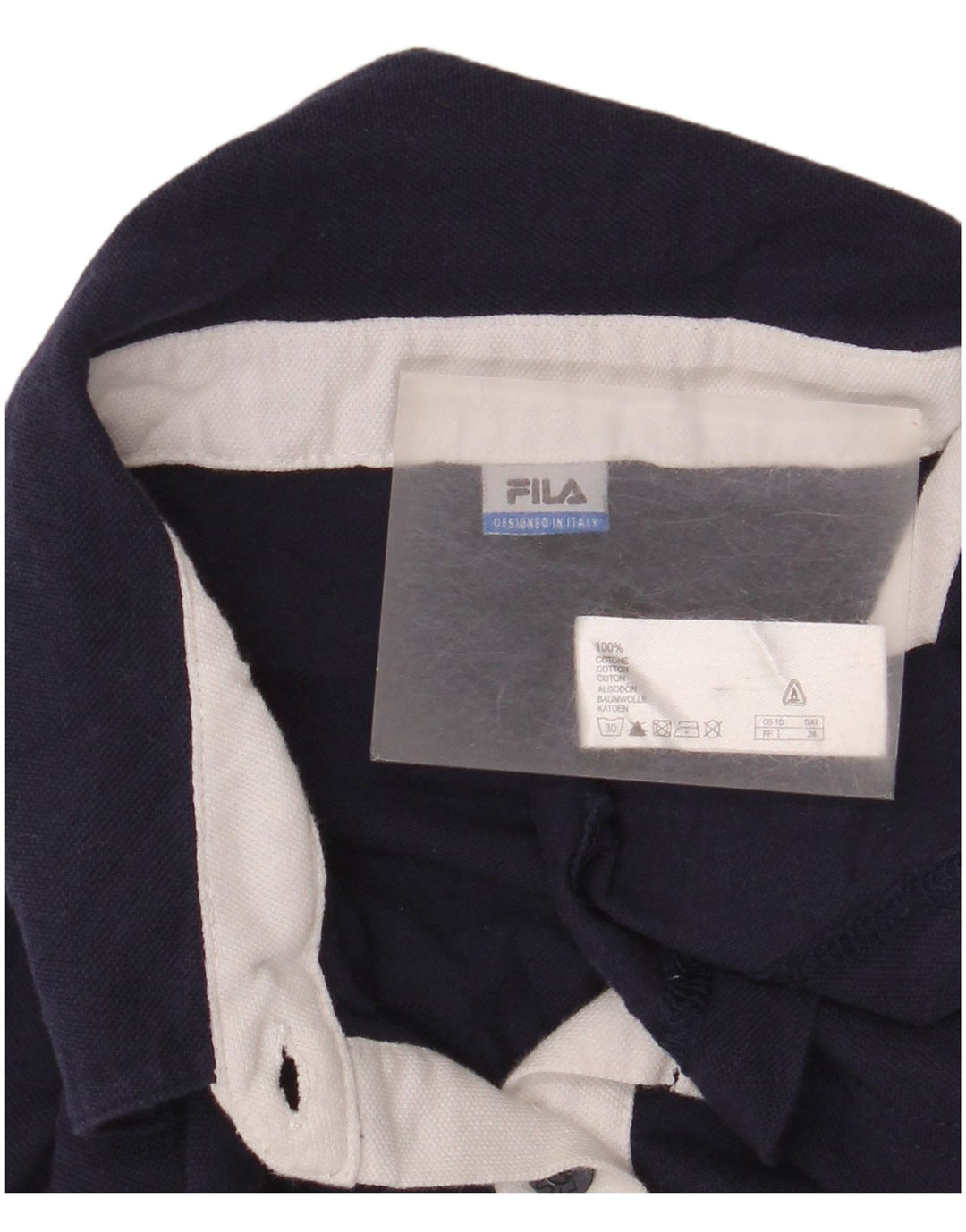 Polo feminino Fila UK 12 médio algodão azul marinho