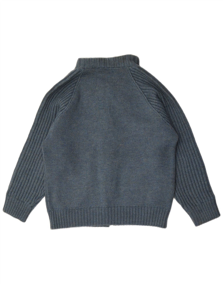 Suéter cardigã masculino vintage grande mohair azul