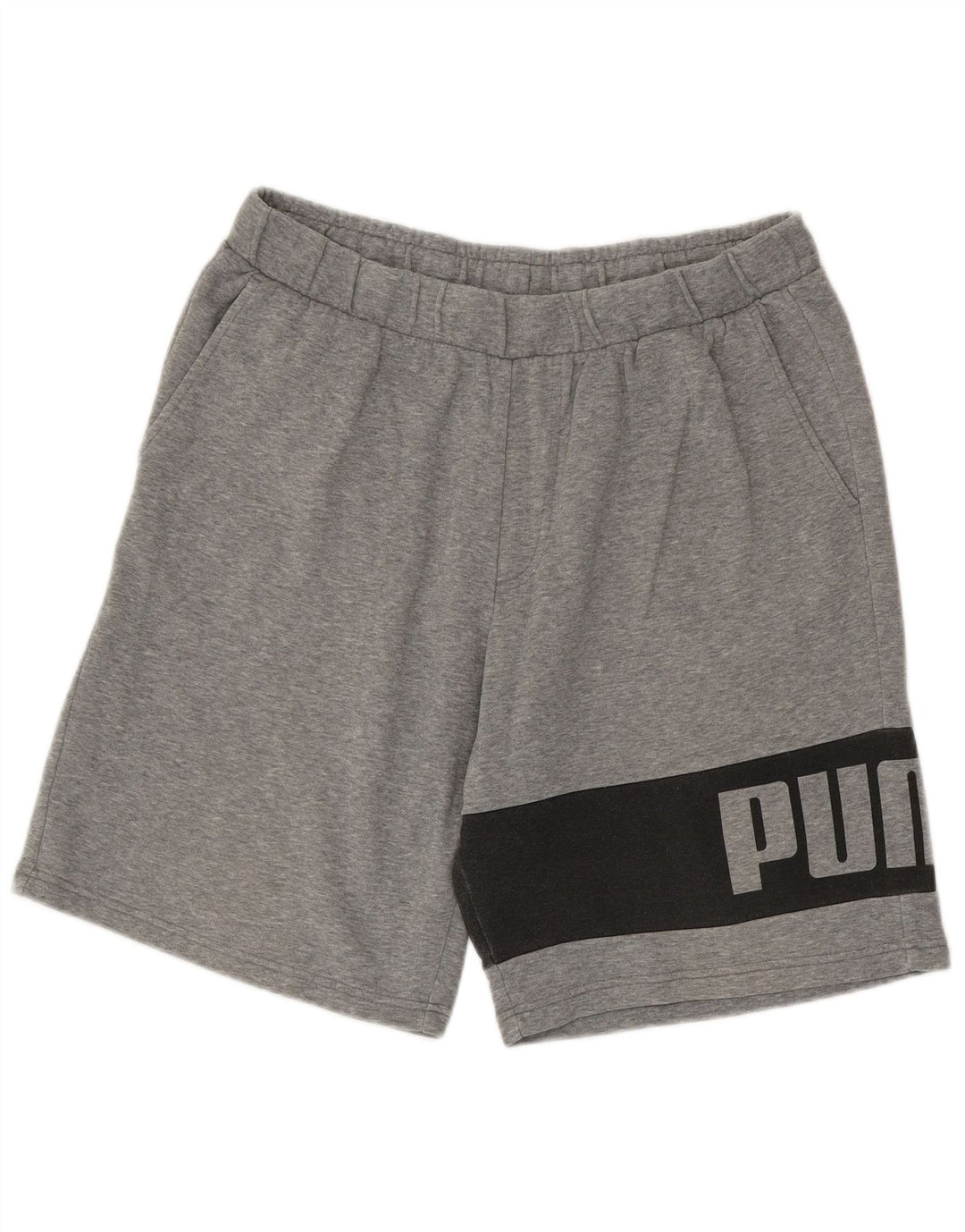Shorts esportivos gráficos masculinos Puma XL cinza colorblock