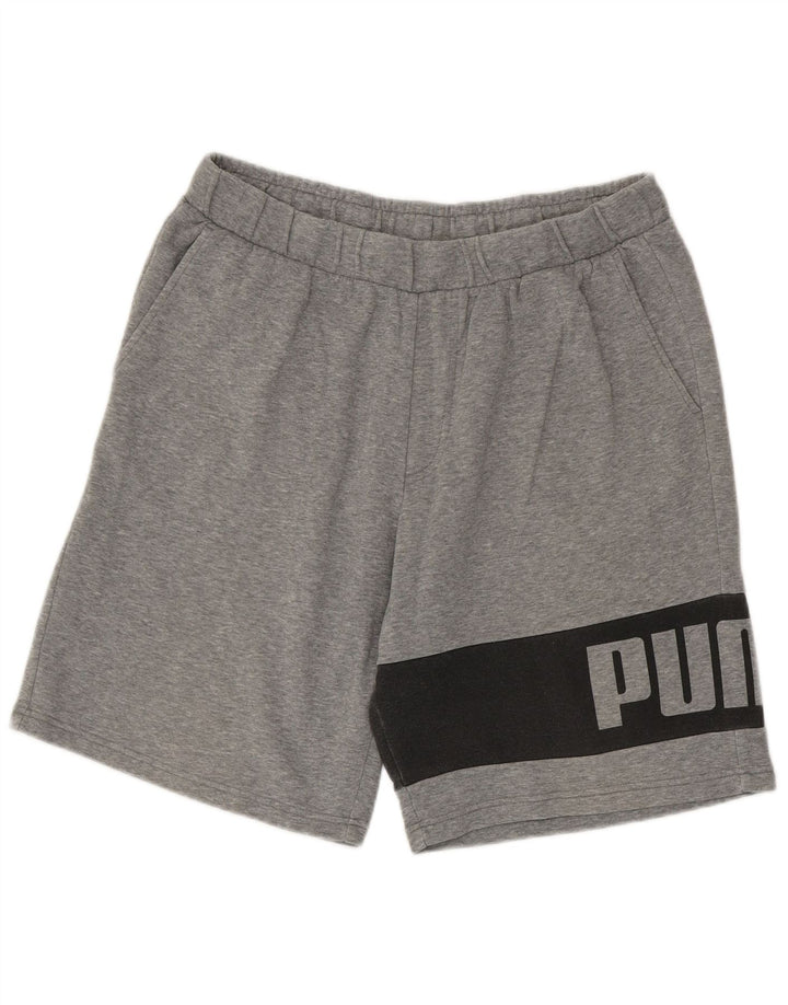 Shorts esportivos gráficos masculinos Puma XL cinza colorblock