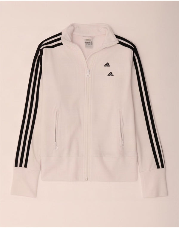Adidas Womens Tracksuit Top Jacket UK 8 Small White Polyester