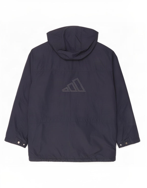 Casaco corta-vento masculino com capuz gráfico Adidas UK 40 grande azul marinho poliamida