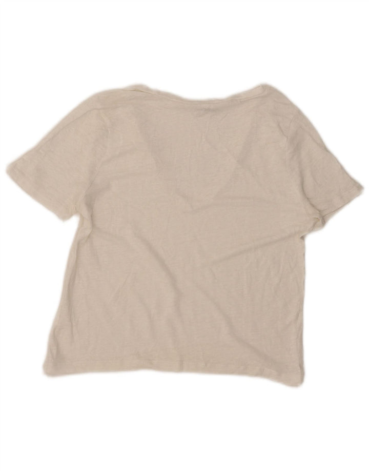Camiseta Zara Feminina Crop Top UK 12 Médio Branco