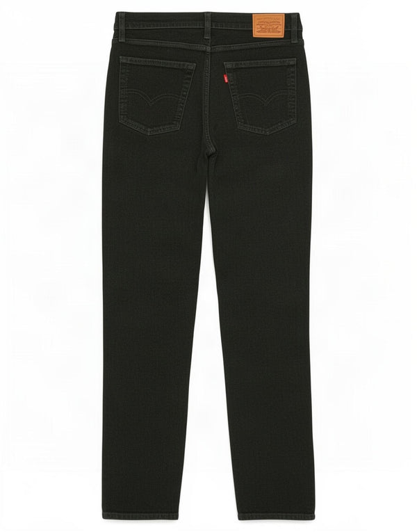 Calça feminina Levi's 724 de cintura alta reta de veludo W29 L30 verde