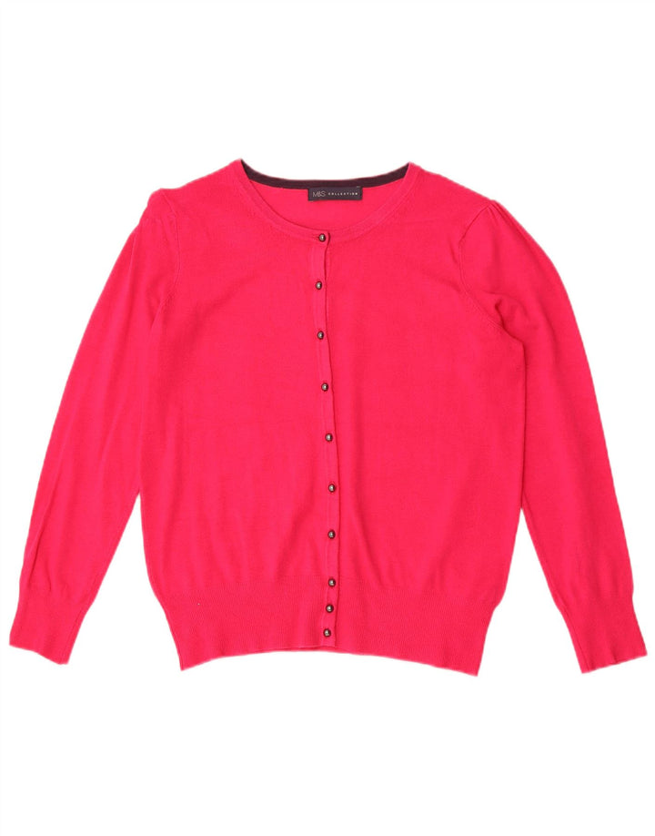 Suéter cardigã feminino Marks & Spencer Reino Unido 10 viscose rosa pequena