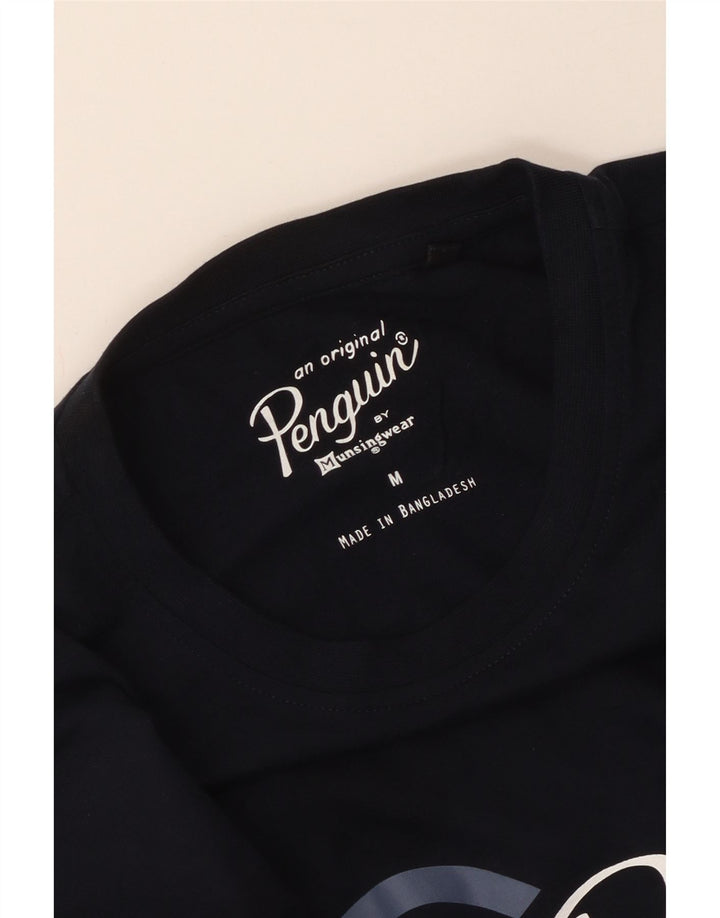 Camiseta gráfica masculina Penguin Top médio azul marinho