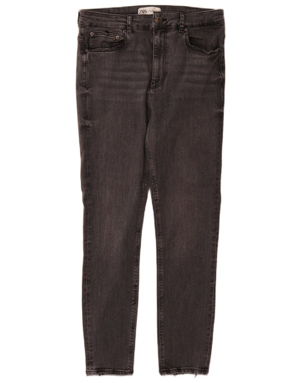 Calça jeans skinny feminina Zara cintura alta EU 42 grande W32 L27 cinza