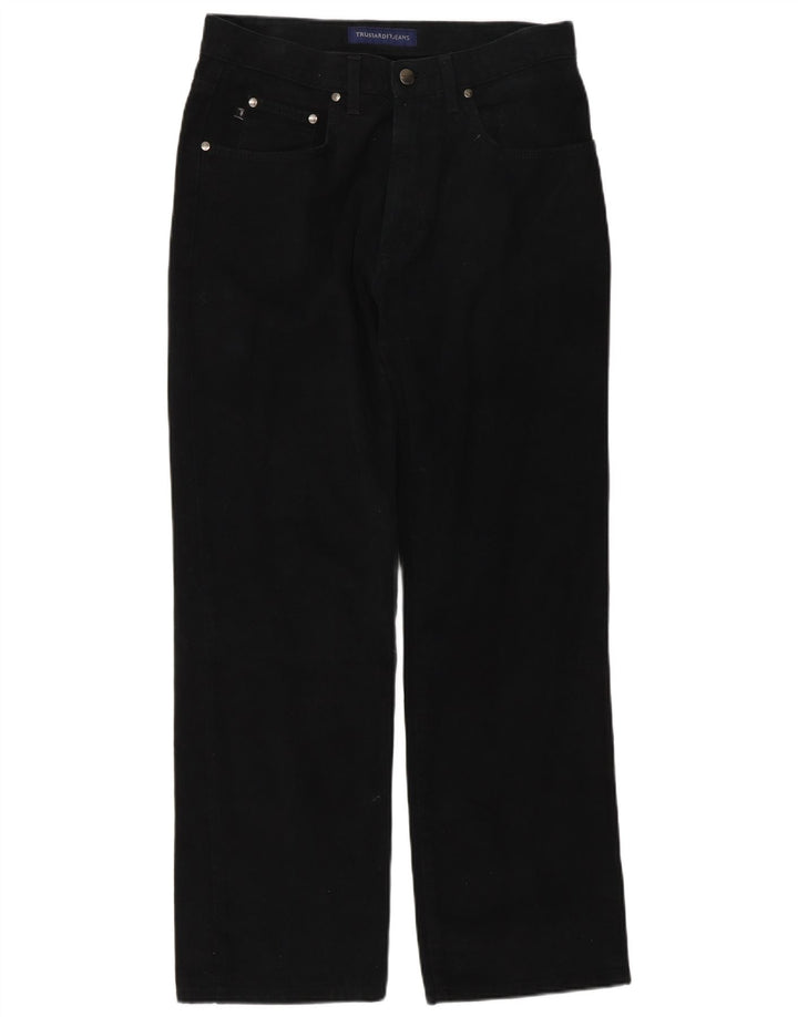 Trussardi Mens Straight Jeans IT 48 Médio W32 L30 Algodão Preto