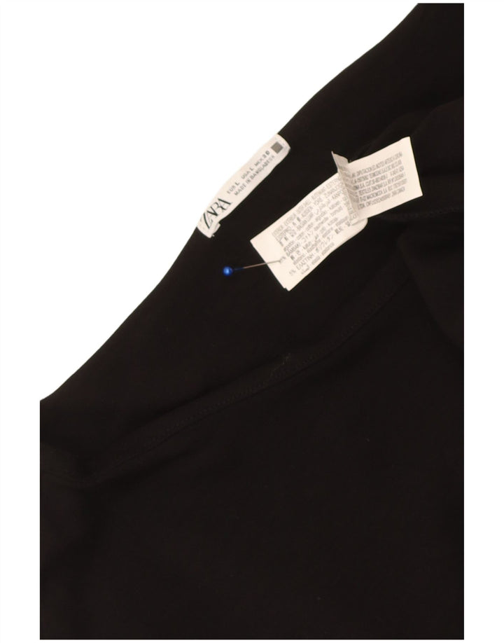 Vestido maxi feminino Zara Reino Unido 14 grande algodão preto