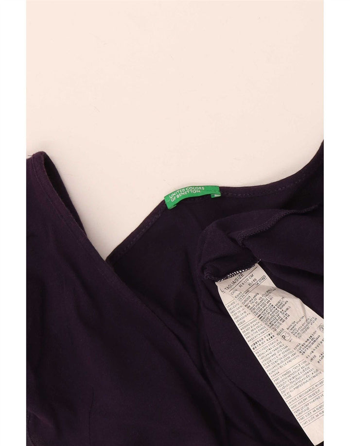 Blusa feminina Benetton UK 14 grande algodão roxo