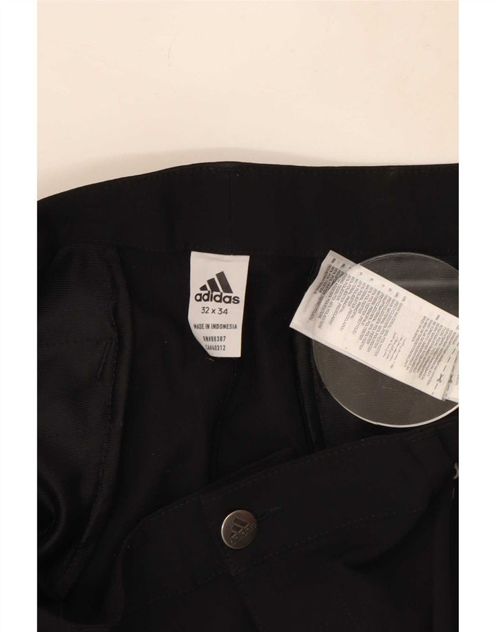 Adidas Mens Slim Chino Calças W32 L34 Poliéster Preto