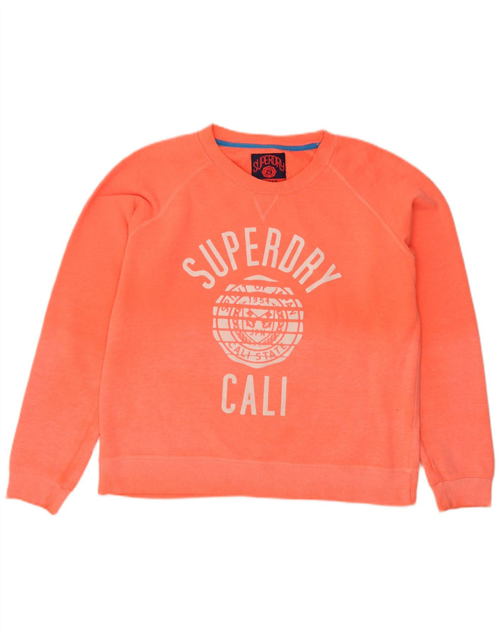 Suéter gráfico feminino SUPERDRY UK 16 grande laranja