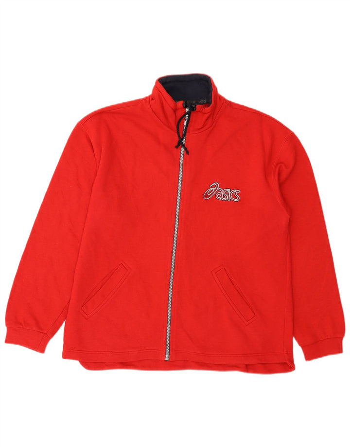 ASICS Mens Graphic Tracksuit Top Jacket Pequeno Algodão Vermelho