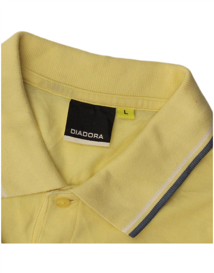 Camisa polo masculina Diadora grande amarela