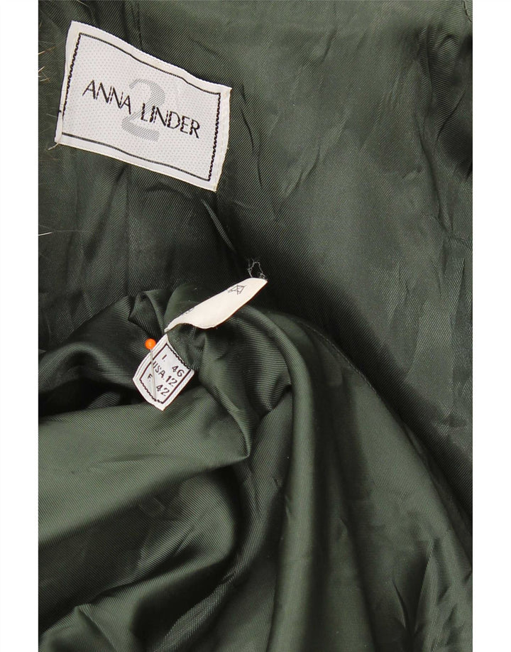 Sobretudo feminino Anna Linder IT 46 grande lã virgem verde