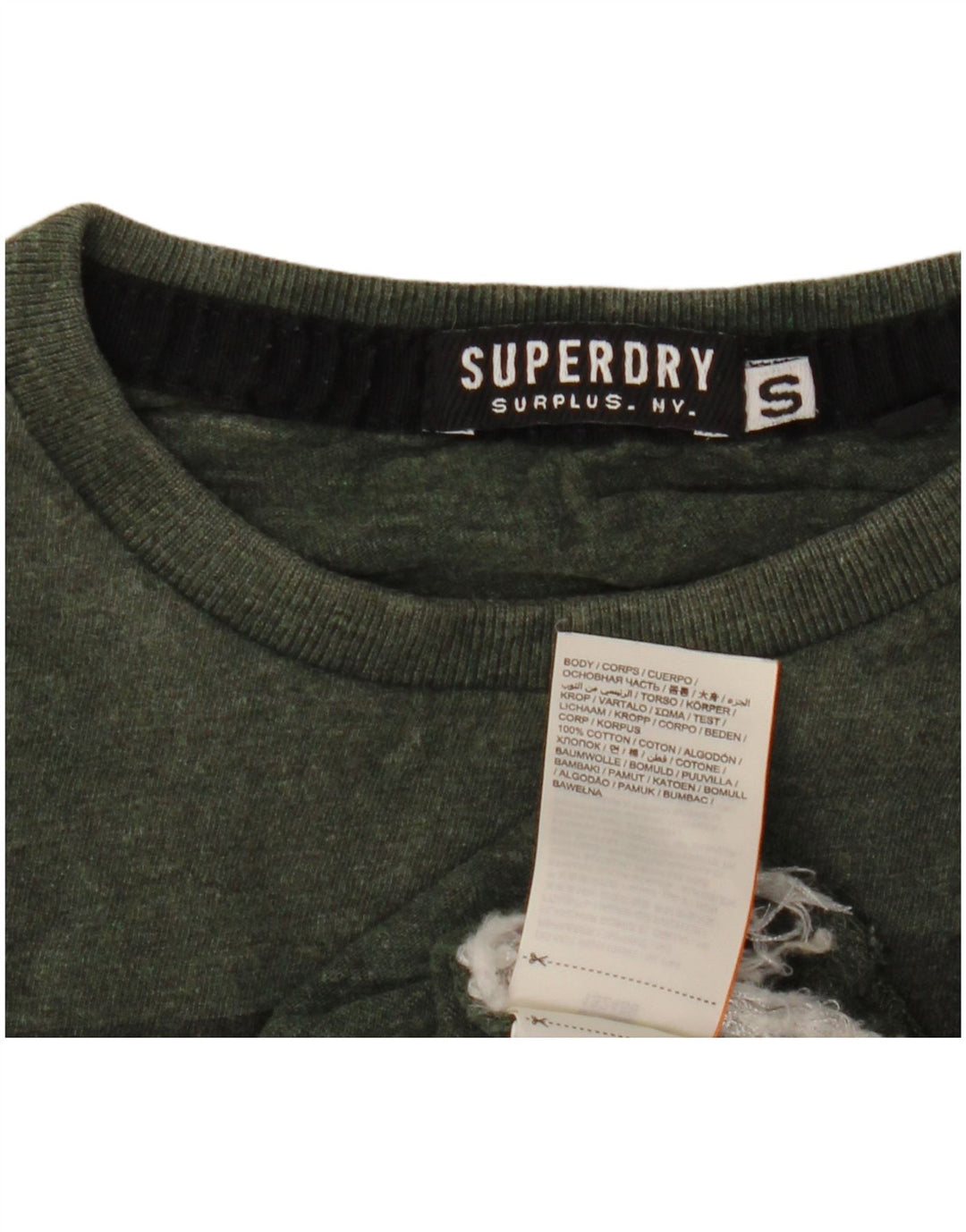 Camiseta masculina gráfica SUPERDRY top pequeno algodão cáqui