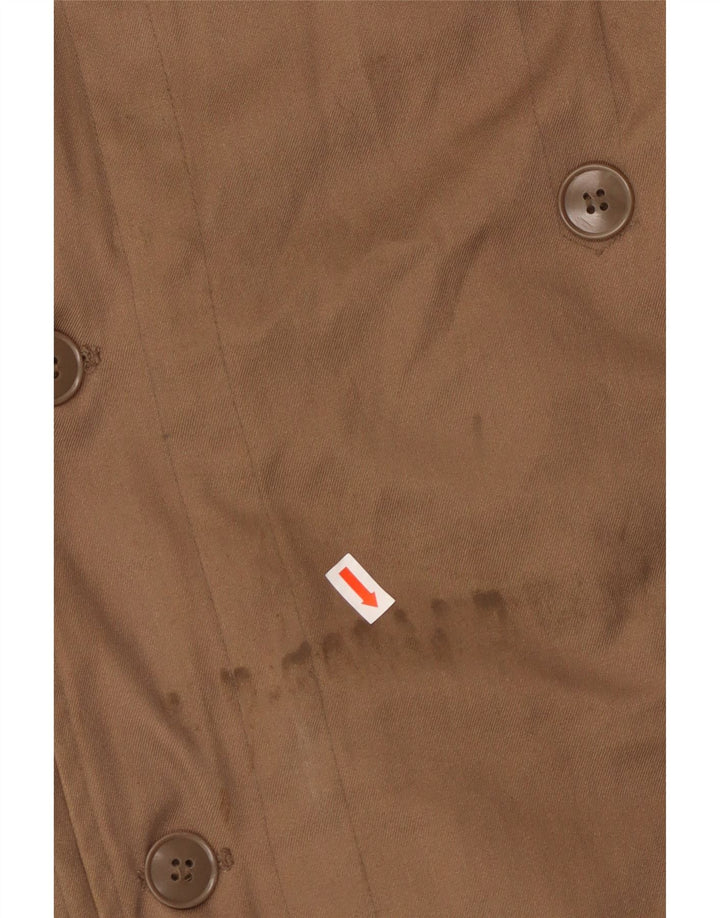 Jaqueta masculina VINTAGE com capuz Sherpa Parka Reino Unido 42 XL algodão marrom