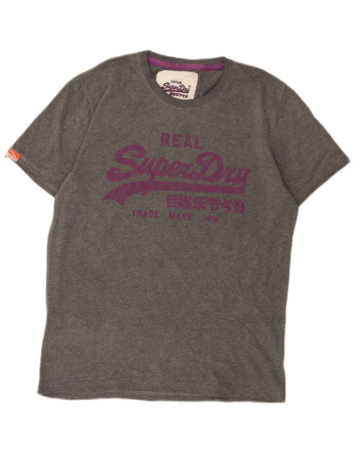 Camiseta gráfica masculina Superdry Top XL algodão cinza