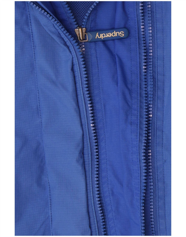 Jaqueta de chuva masculina Superdry UK 44 2XL azul nylon