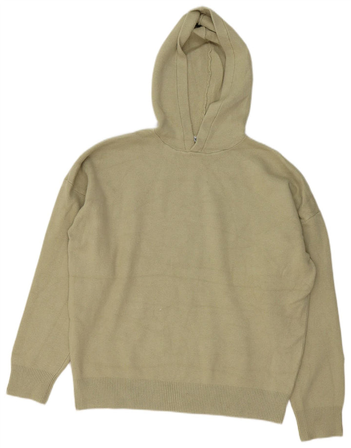 Zara Suéter masculino com capuz e viscose cáqui médio