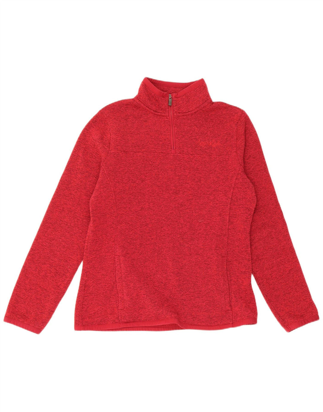 Moletom feminino Weird Fish com zíper e gola em jumper Reino Unido 12 médio vermelho manchado