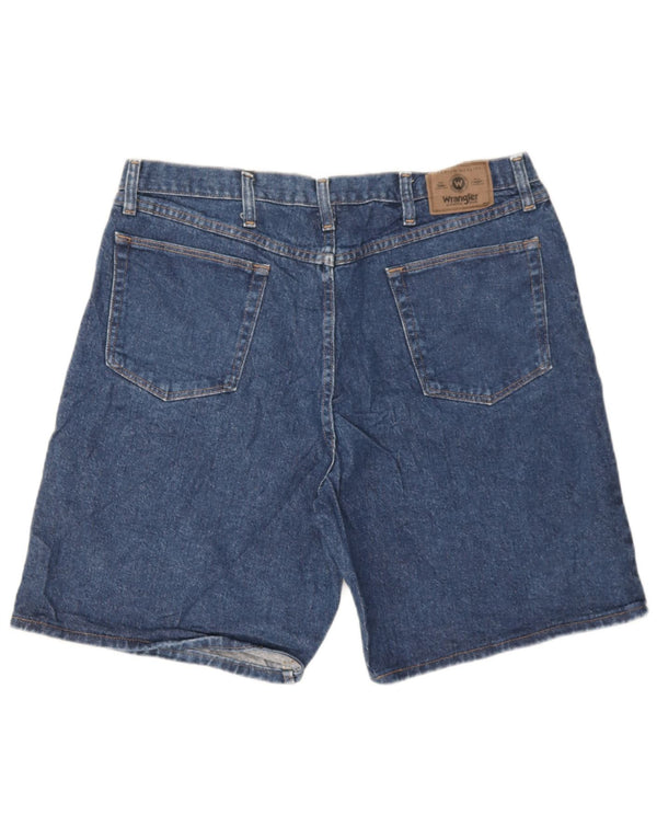 Shorts jeans Wrangler masculino com ajuste relaxado W38 XL azul algodão
