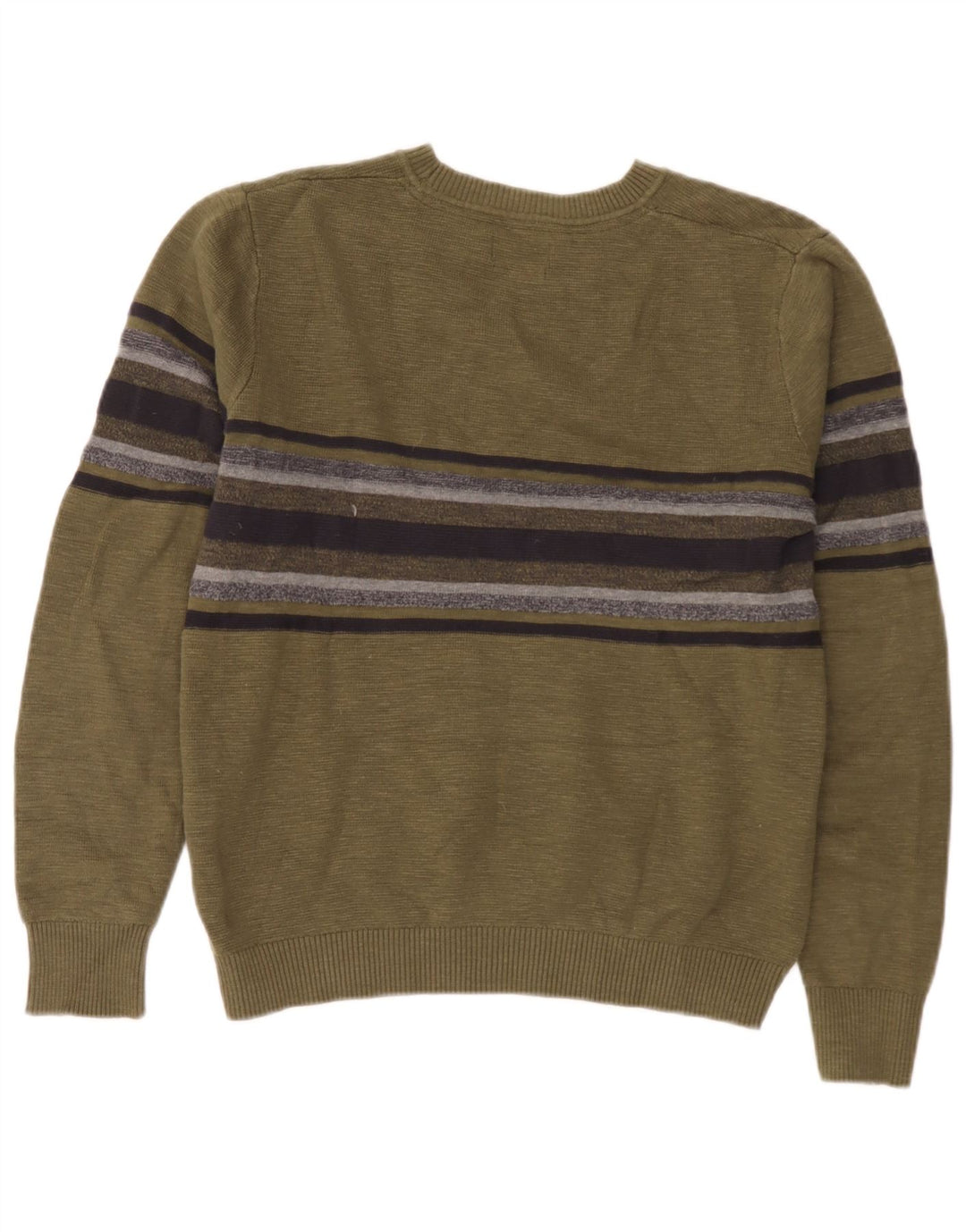 Suéter masculino Jack & Jones com gola canoa, algodão listrado cáqui médio