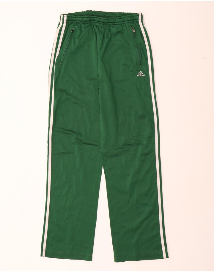 Calças de treino masculinas ADIDAS UK 36/38 poliéster verde pequeno