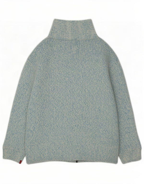 Suéter cardigã feminino Levi's Engineered UK 14 lã manchada azul médio