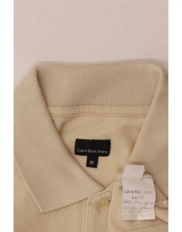 Camisa polo masculina Calvin Klein Jeans algodão bege médio