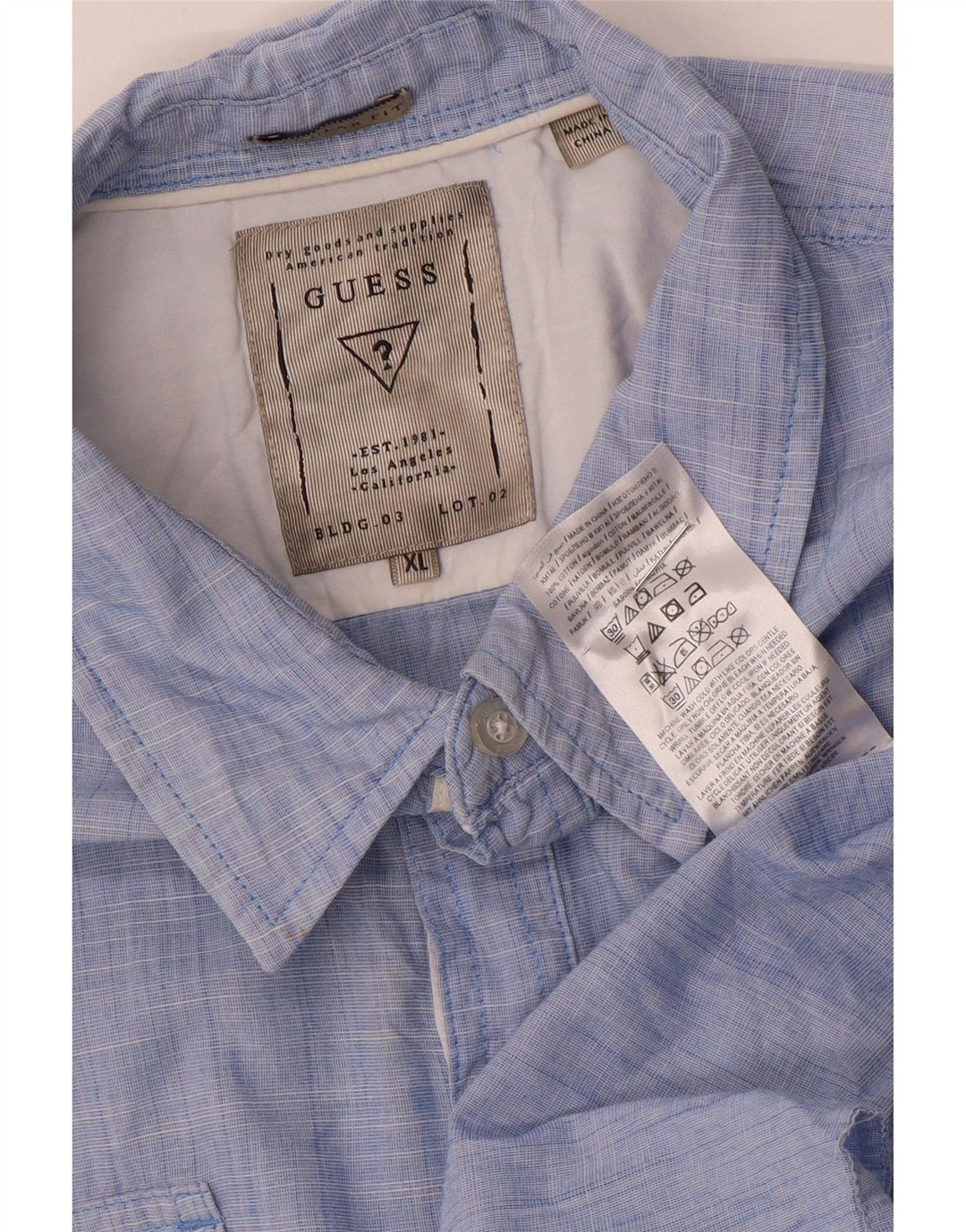 Guess Camisa masculina regular fit pulôver XL azul algodão