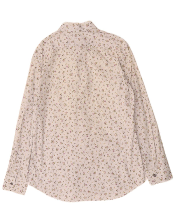 Camisa masculina Paul Smith tamanho 43 17 XL branco floral