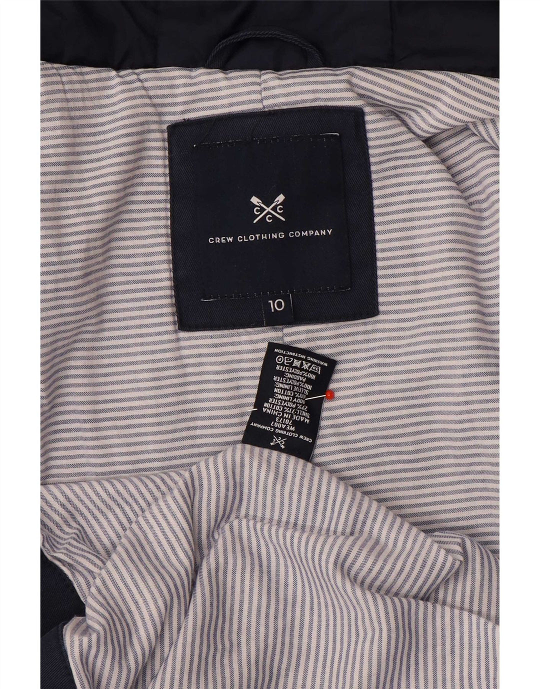 Jaqueta Parka feminina com capuz e capuz grande da Crew Clothing Reino Unido 10 pequena azul marinho